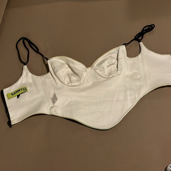 SAMMY B. NWOT Corset Detail Top - Yellow Green Ombre - Size S - Picture 6 of 10